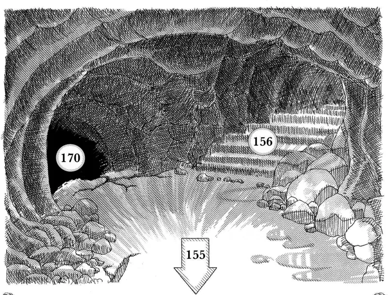 A cave mouth with steps leading down into darkness