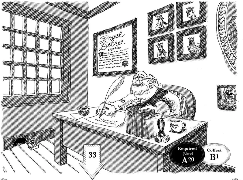 A harbourmaster at a desk in a panelled office hung with charts